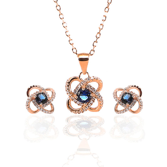 Infinite Love Pendant Necklace and Earrings Set - ARJW1023RG – ARCADIO