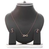 Infinite Love Pendant Necklace and Earrings Set - ARJW1023RG ARCADIO