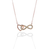 Infinite Love Pendant Necklace and Earrings Set - ARJW1023RG ARCADIO