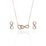 Infinite Love Pendant Necklace and Earrings Set - ARJW1023RG ARCADIO